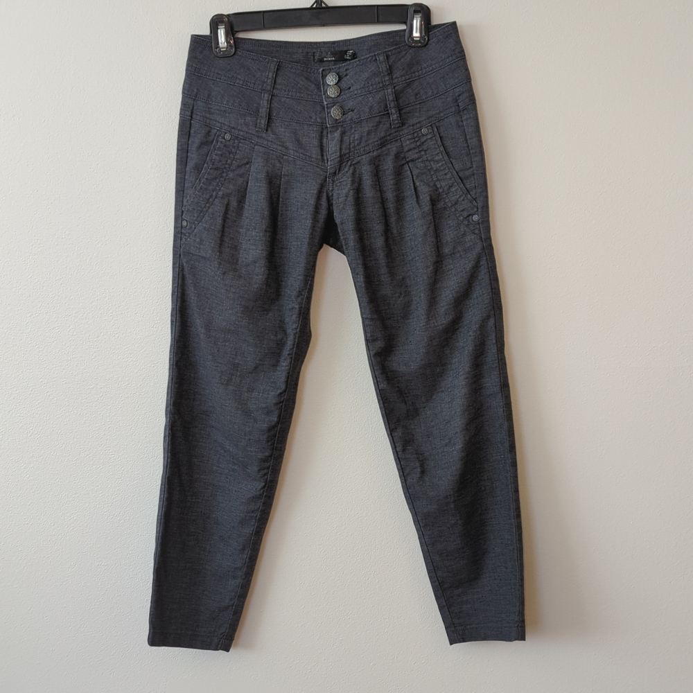 Prana Lizbeth Capri Hemp Chambray Coal Size 0